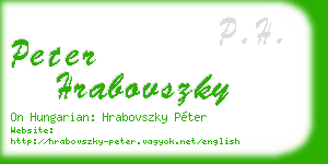 peter hrabovszky business card